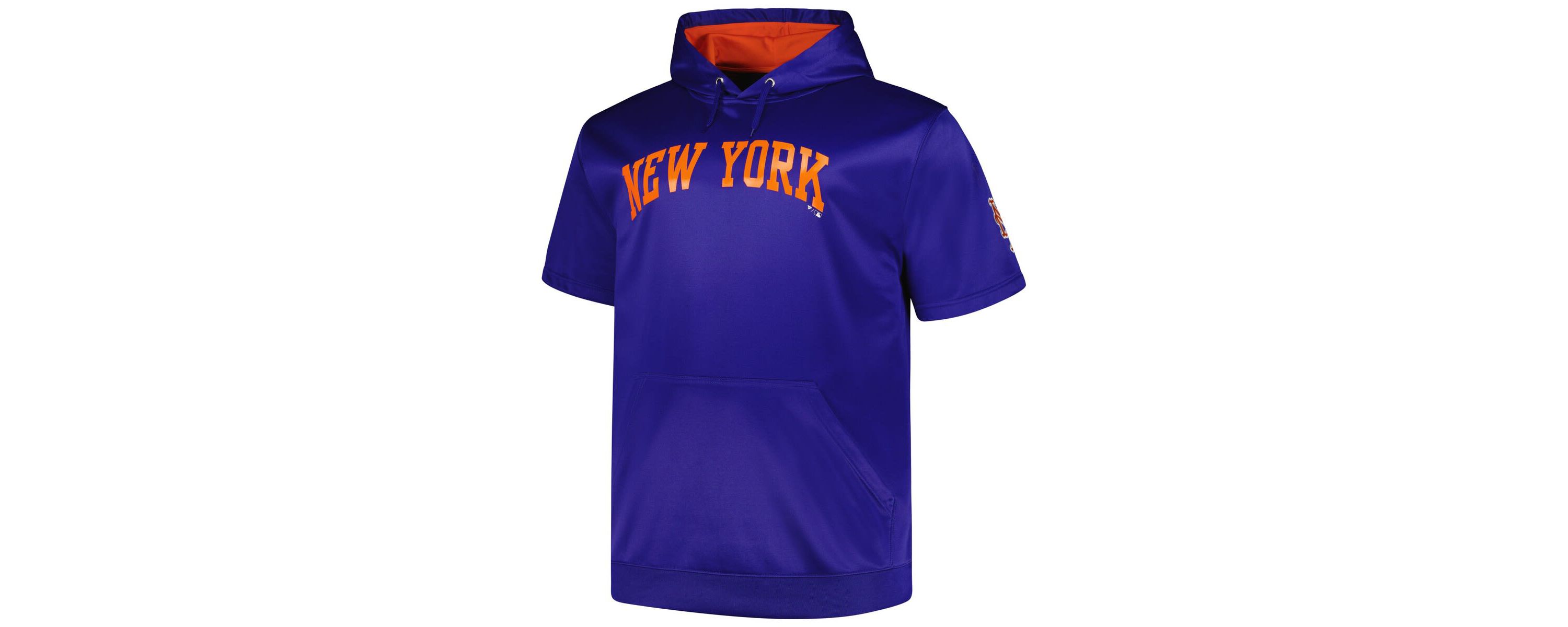 MLB New York Mets Big & Tall Contrast Short Sleeve Pullover Hoodie