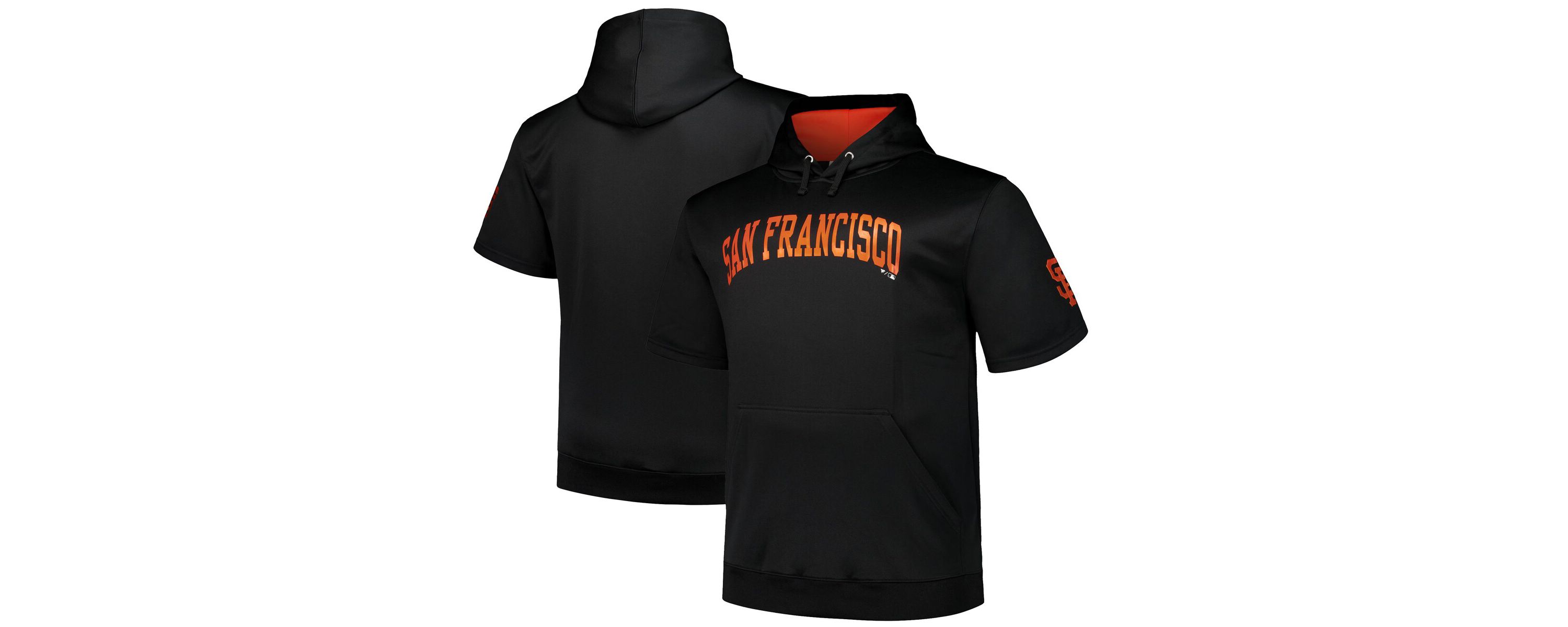 MLB San Francisco Giants Big & Tall Contrast Short Sleeve Pullover Hoodie