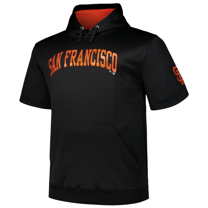 MLB San Francisco Giants Big & Tall Contrast Short Sleeve Pullover Hoodie