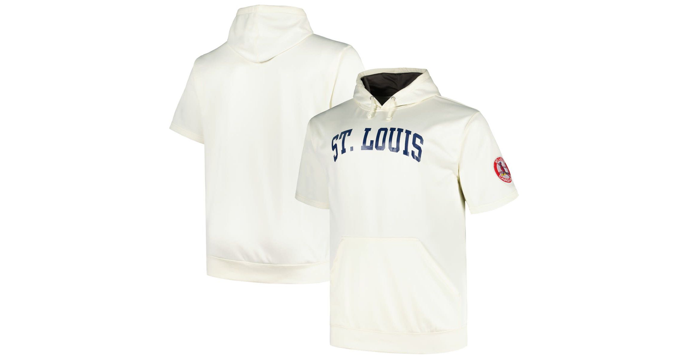 MLB St. Louis Cardinals Big & Tall Contrast Short Sleeve Pullover Hoodie