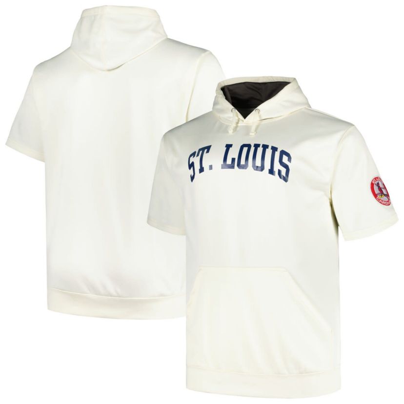 MLB St. Louis Cardinals Big & Tall Contrast Short Sleeve Pullover Hoodie