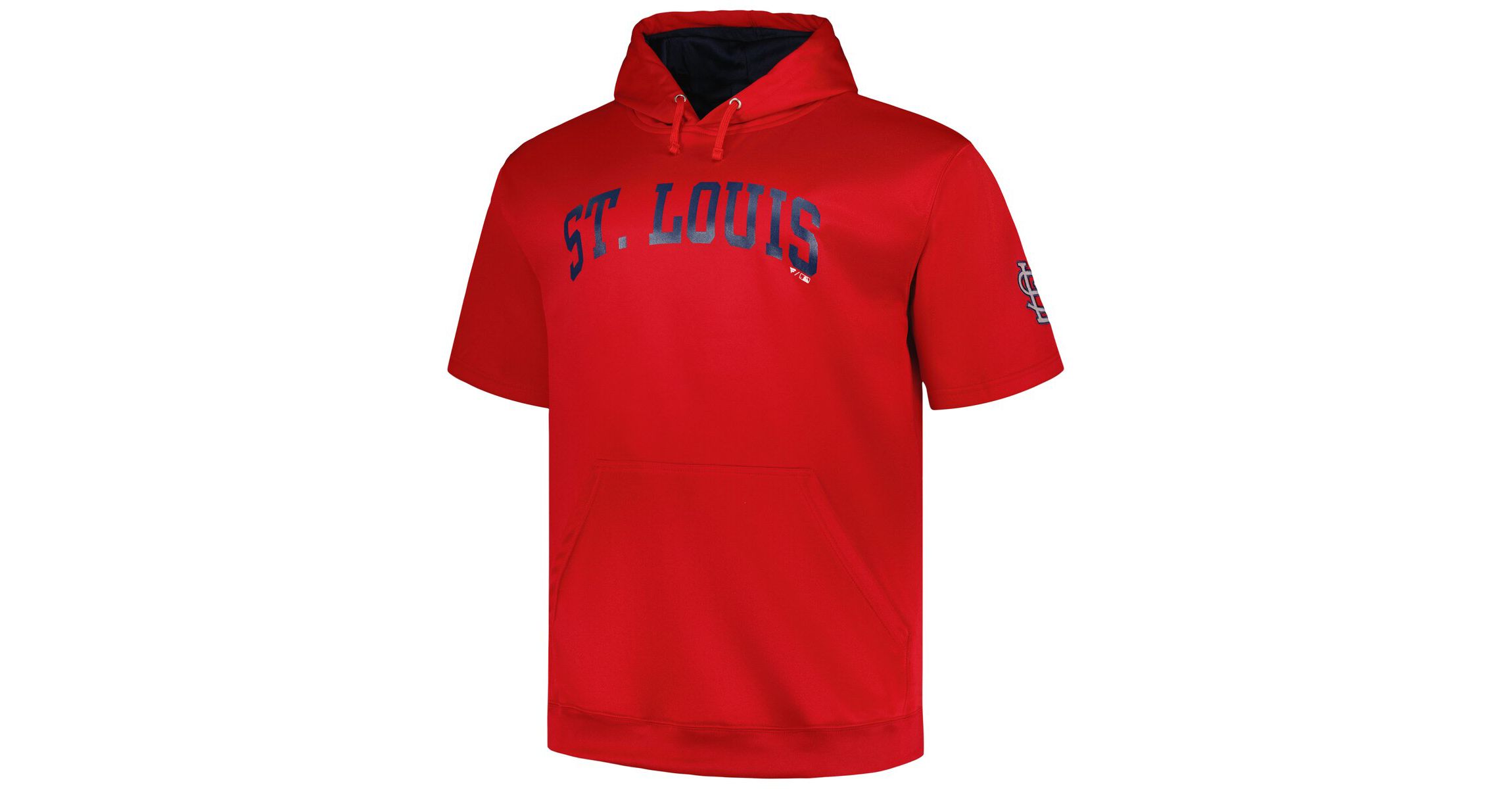MLB St. Louis Cardinals Big & Tall Contrast Short Sleeve Pullover Hoodie