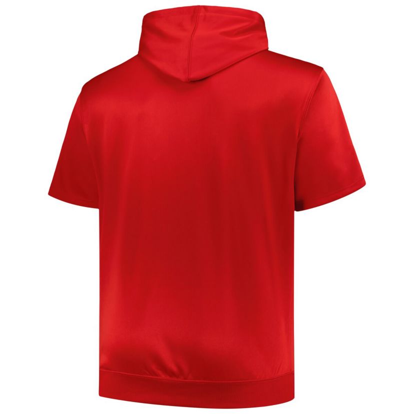 MLB St. Louis Cardinals Big & Tall Contrast Short Sleeve Pullover Hoodie