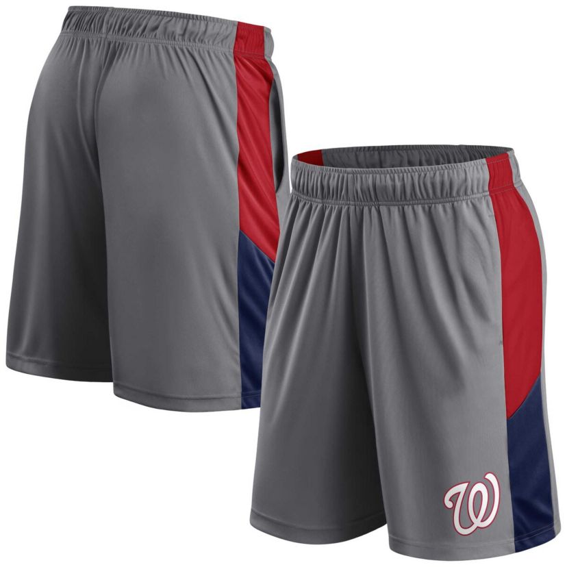 MLB Gray/Red Washington Nationals Team Shorts