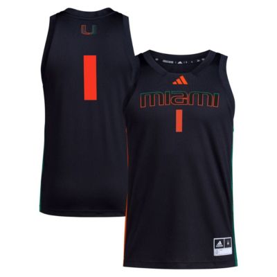 adidas Men's Miami (FL) Hurricanes NCAA #1 Miami Hurricanes Swingman Jersey