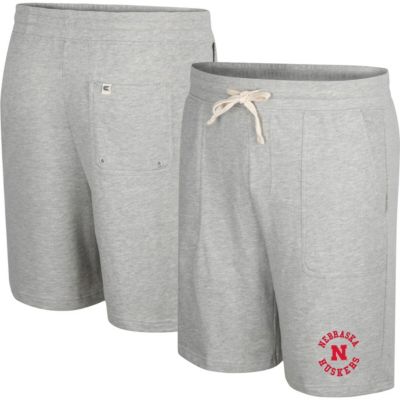 Colosseum Men's Nebraska Cornhuskers NCAA Heather Nebraska Huskers Love To Hear This Terry Shorts, Gray, Small