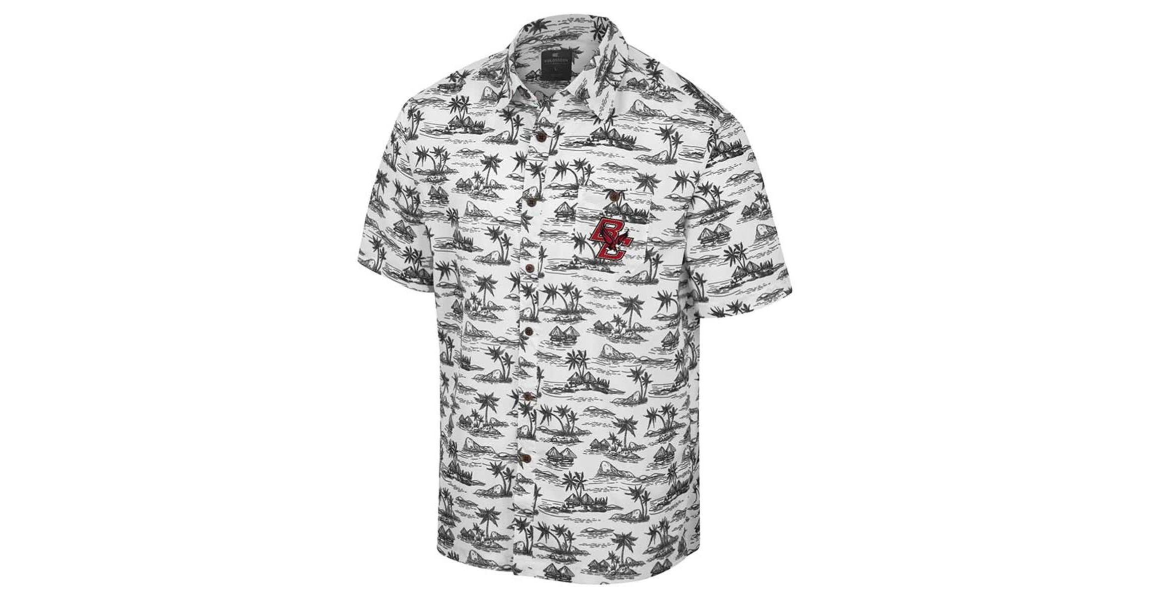 Boston College Eagles NCAA Boston NCAA Eagles Spontaneous is Romantic Camp Button-Up Shirt