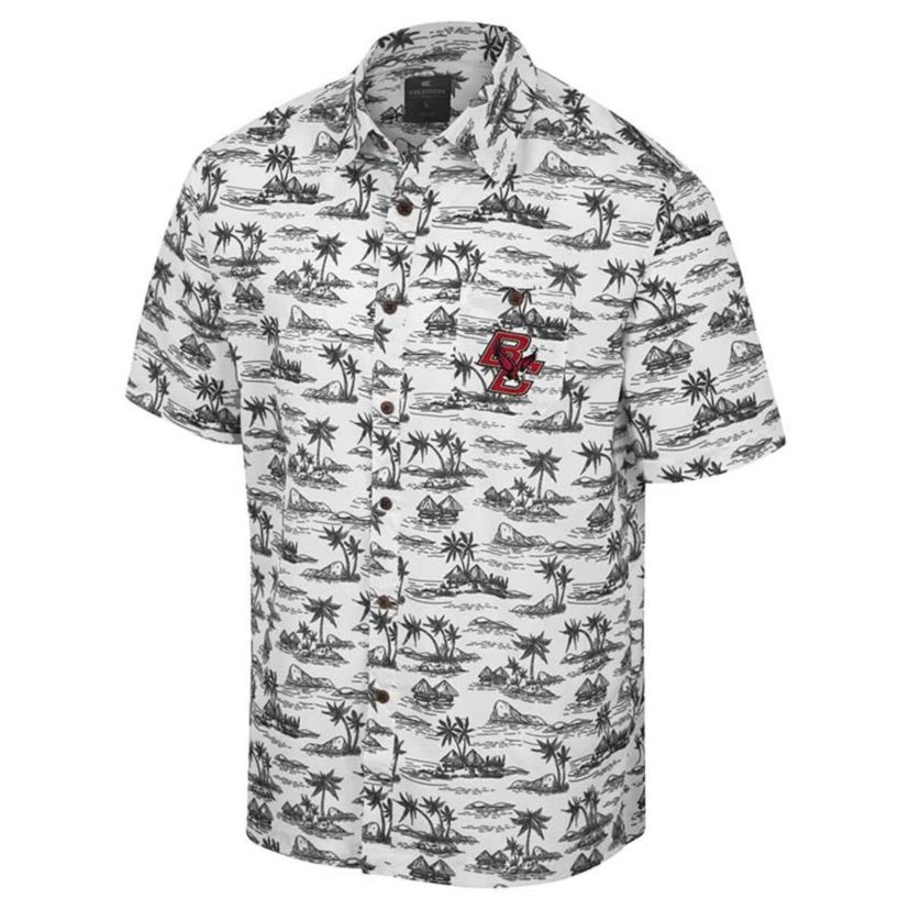 Boston College Eagles NCAA Boston NCAA Eagles Spontaneous is Romantic Camp Button-Up Shirt