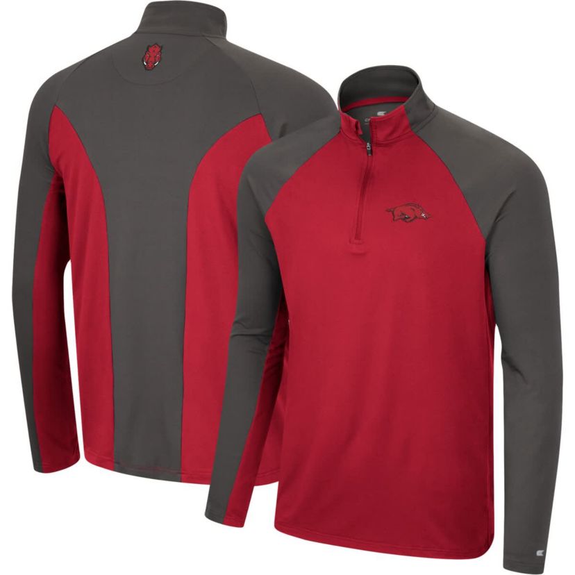 NCAA Arkansas Razorbacks Two Yutes Raglan Quarter-Zip Windshirt