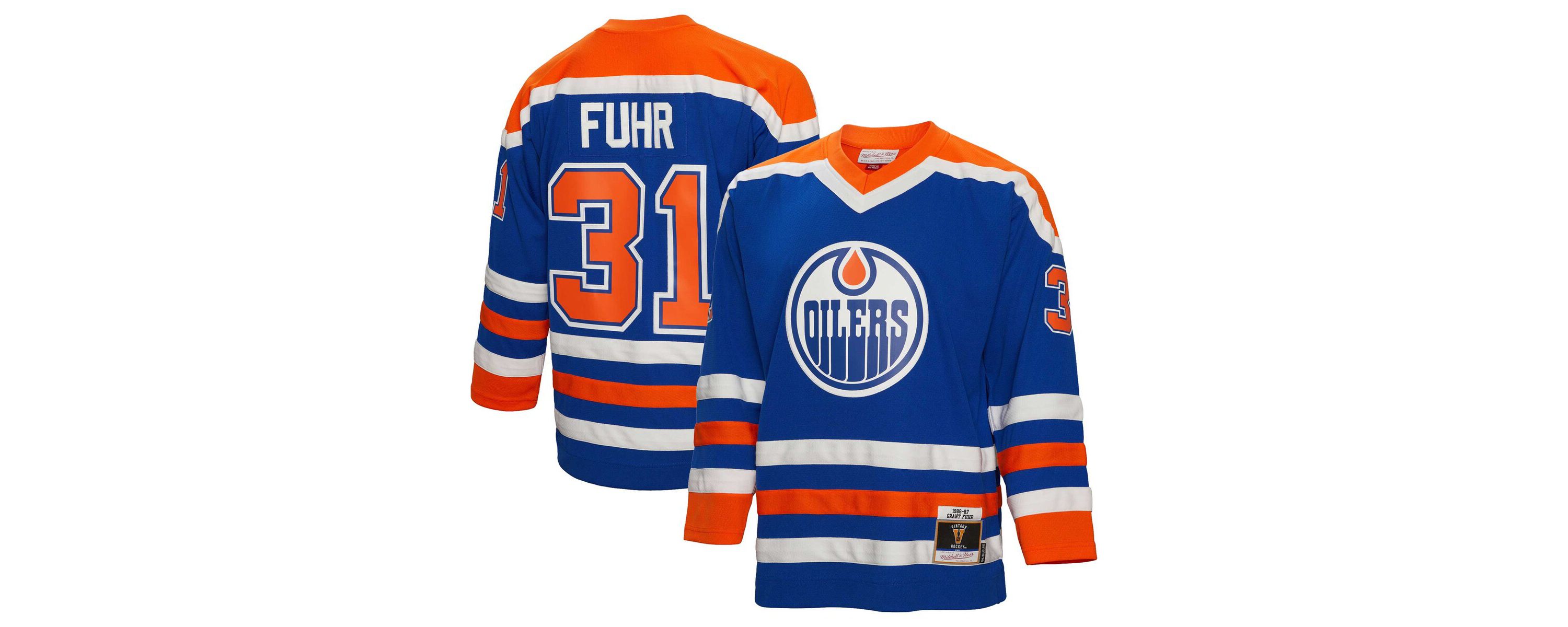 NHL Grant Fuhr Edmonton Oilers 1986/87 Line Player Jersey