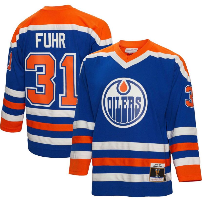 NHL Grant Fuhr Edmonton Oilers 1986/87 Line Player Jersey