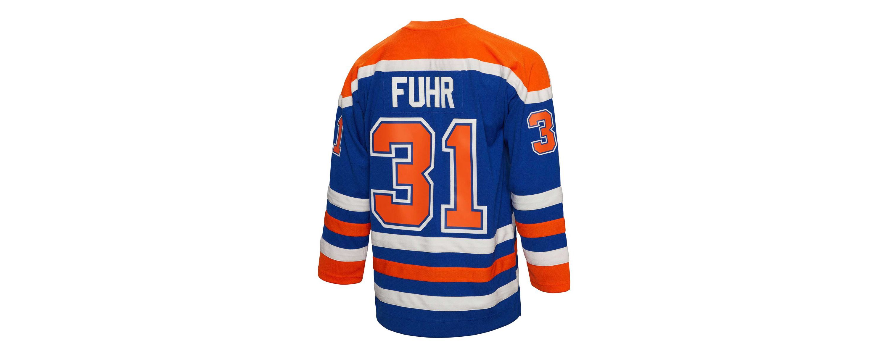 NHL Grant Fuhr Edmonton Oilers 1986/87 Line Player Jersey