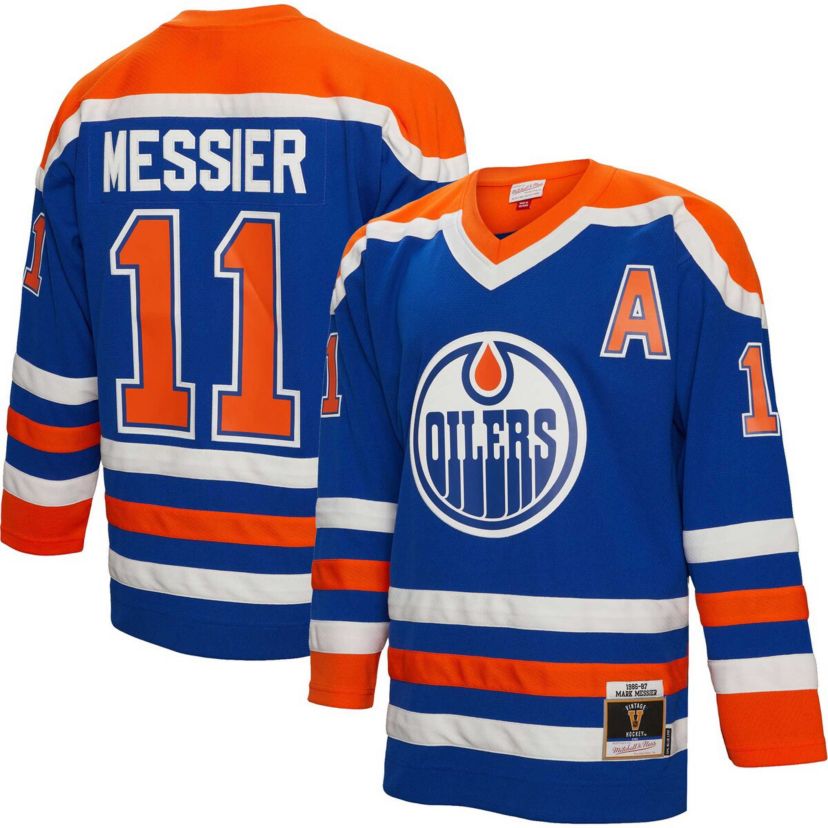 NHL Mark Messier Edmonton Oilers Alternate Captain Patch 1986/87 Line Player Jersey