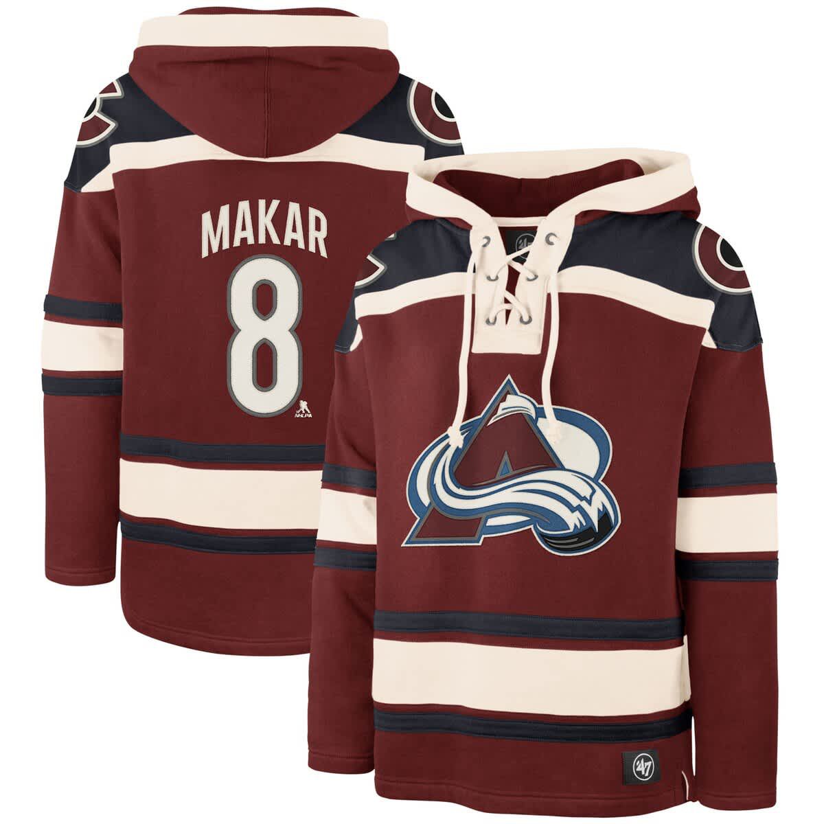 NHL Cale Makar Colorado Avalanche Player Name & Number Lacer Pullover Hoodie