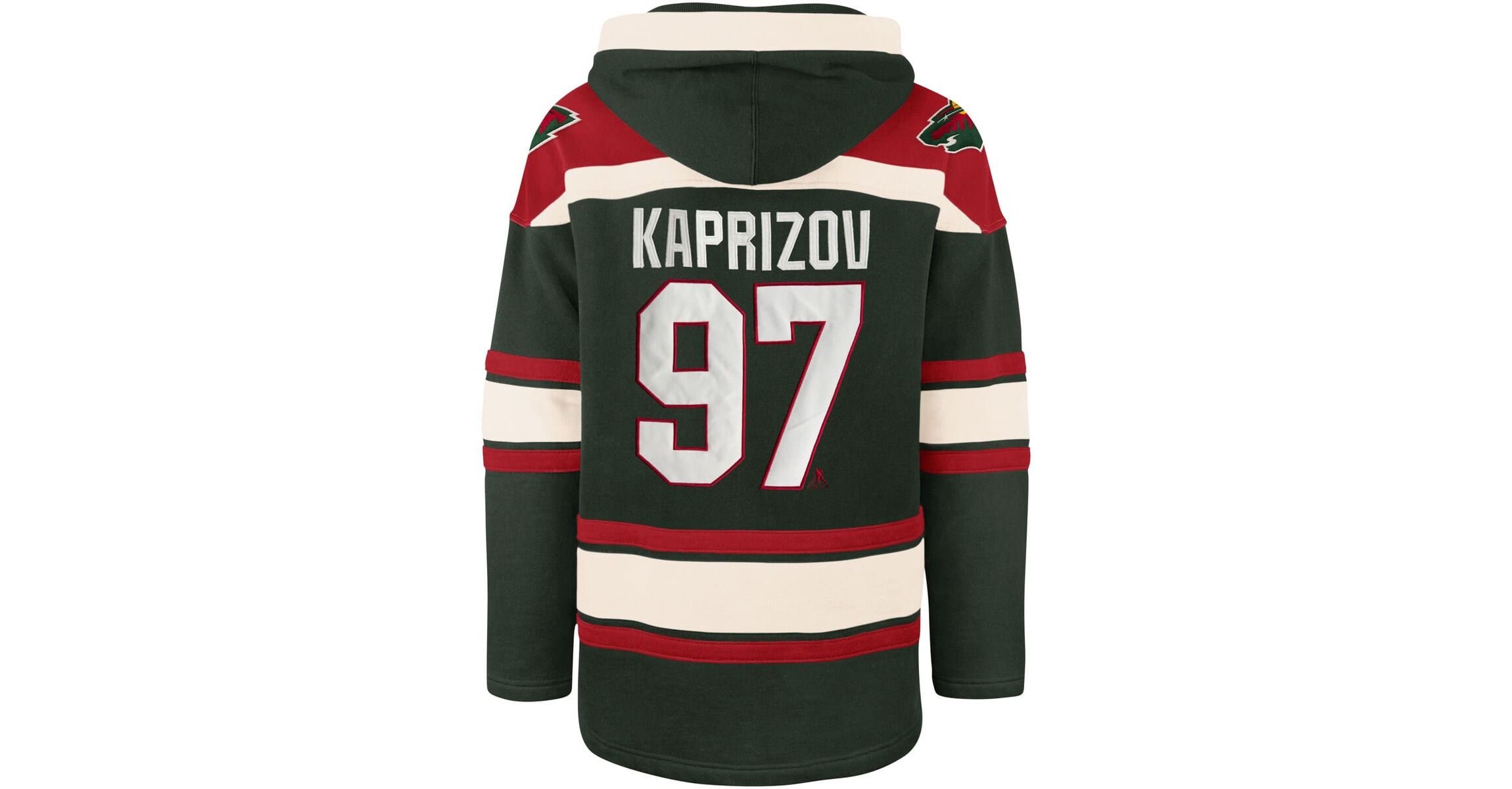 NHL Kirill Kaprizov Minnesota Wild Player Name & Number Lacer Pullover Hoodie