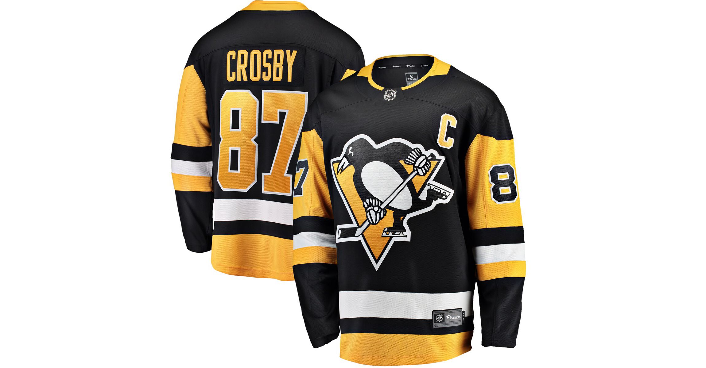NHL Fanatics Sidney Crosby Pittsburgh Penguins Captain Patch Home Breakaway Jersey