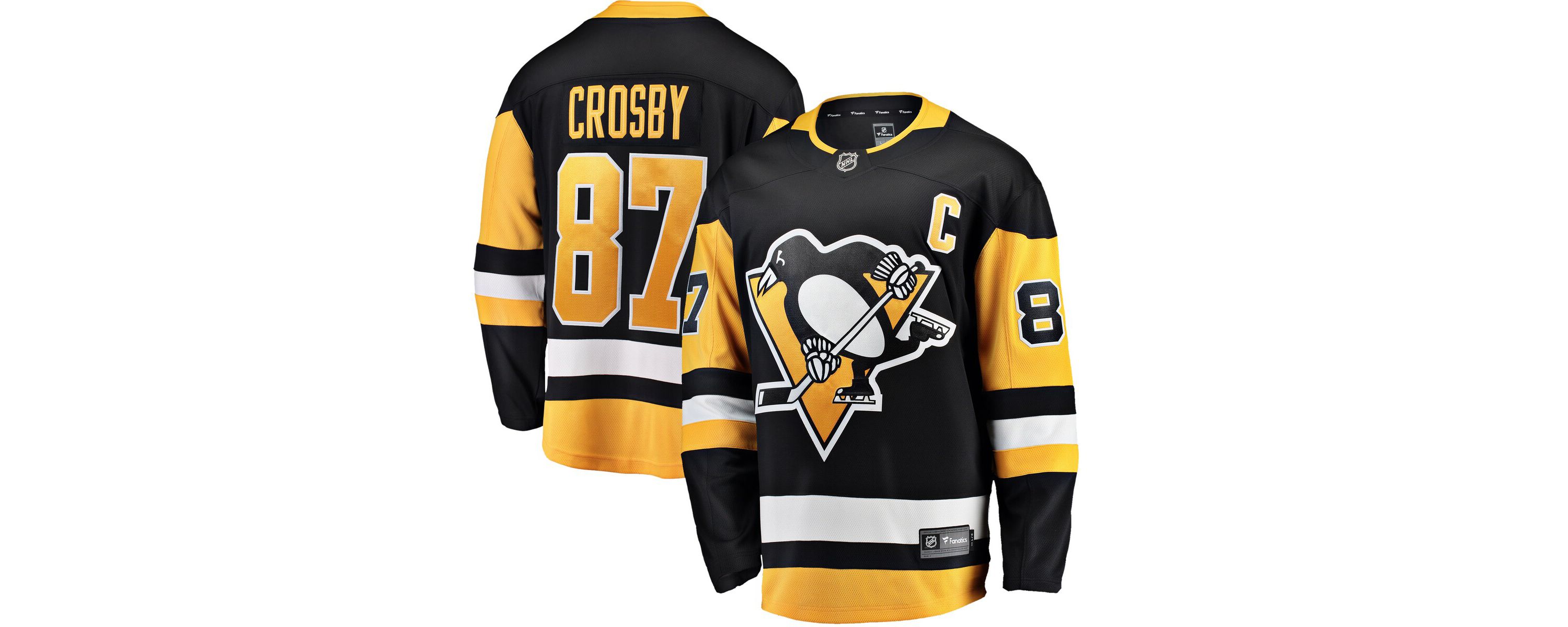 NHL Fanatics Sidney Crosby Pittsburgh Penguins Captain Patch Home Breakaway Jersey