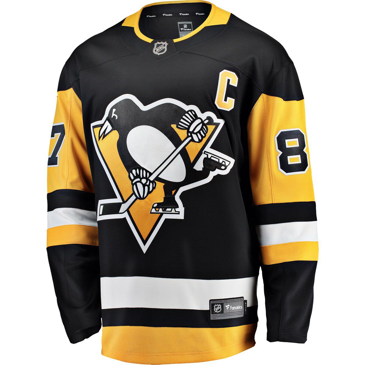 NHL Fanatics Sidney Crosby Pittsburgh Penguins Captain Patch Home Breakaway Jersey