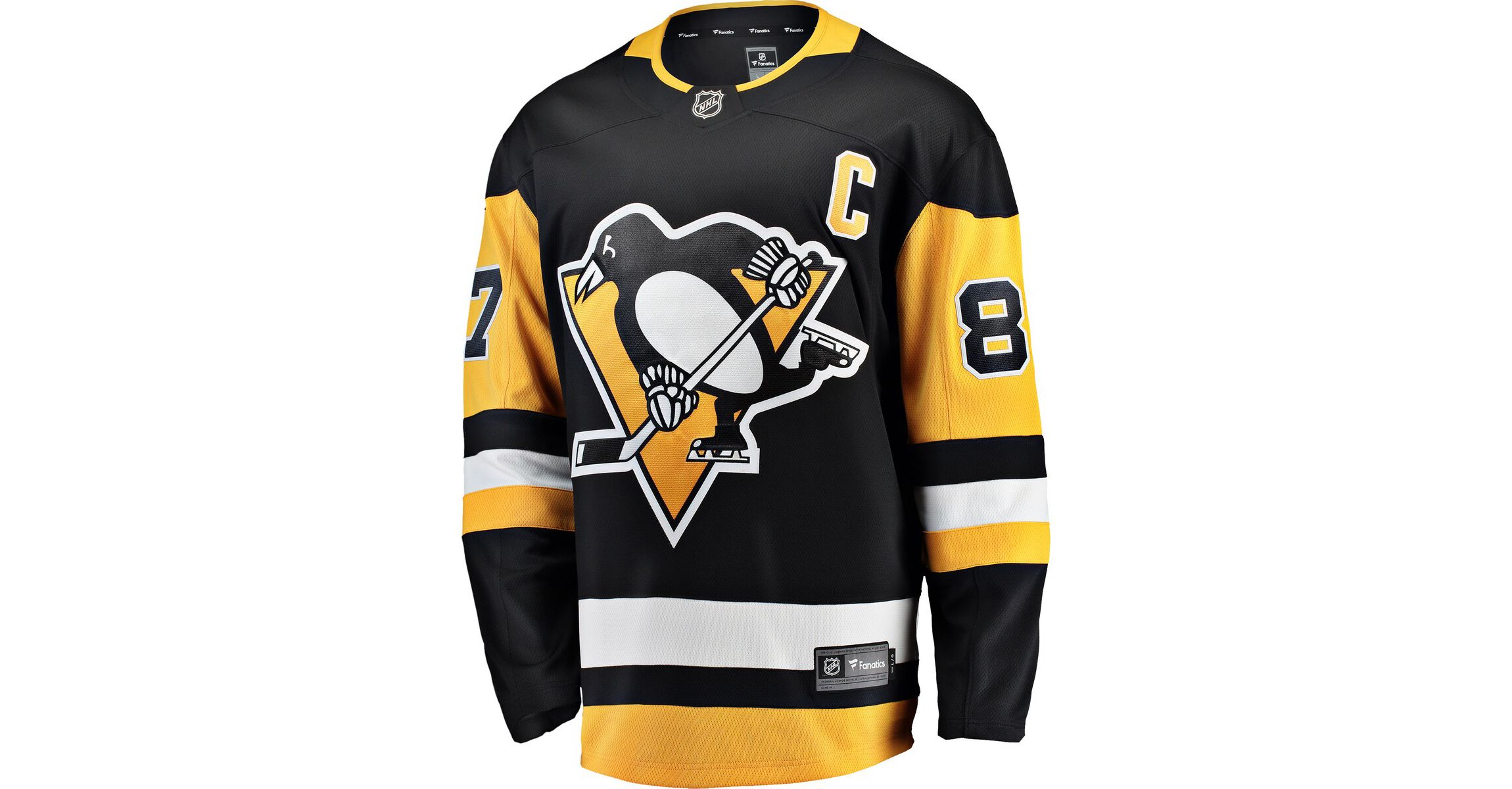 NHL Fanatics Sidney Crosby Pittsburgh Penguins Captain Patch Home Breakaway Jersey