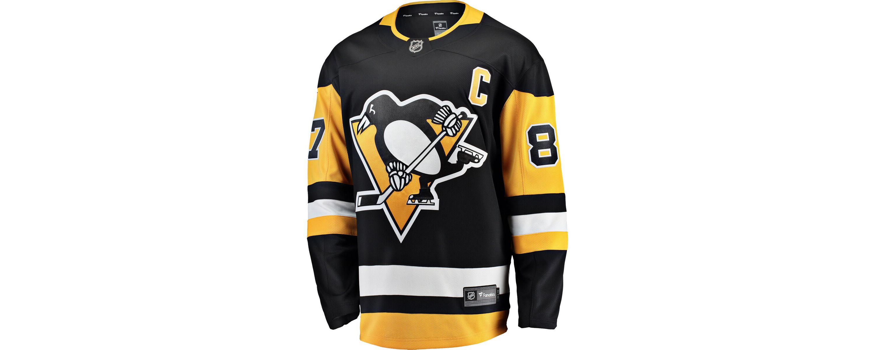NHL Fanatics Sidney Crosby Pittsburgh Penguins Captain Patch Home Breakaway Jersey