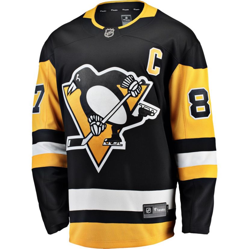 NHL Fanatics Sidney Crosby Pittsburgh Penguins Captain Patch Home Breakaway Jersey