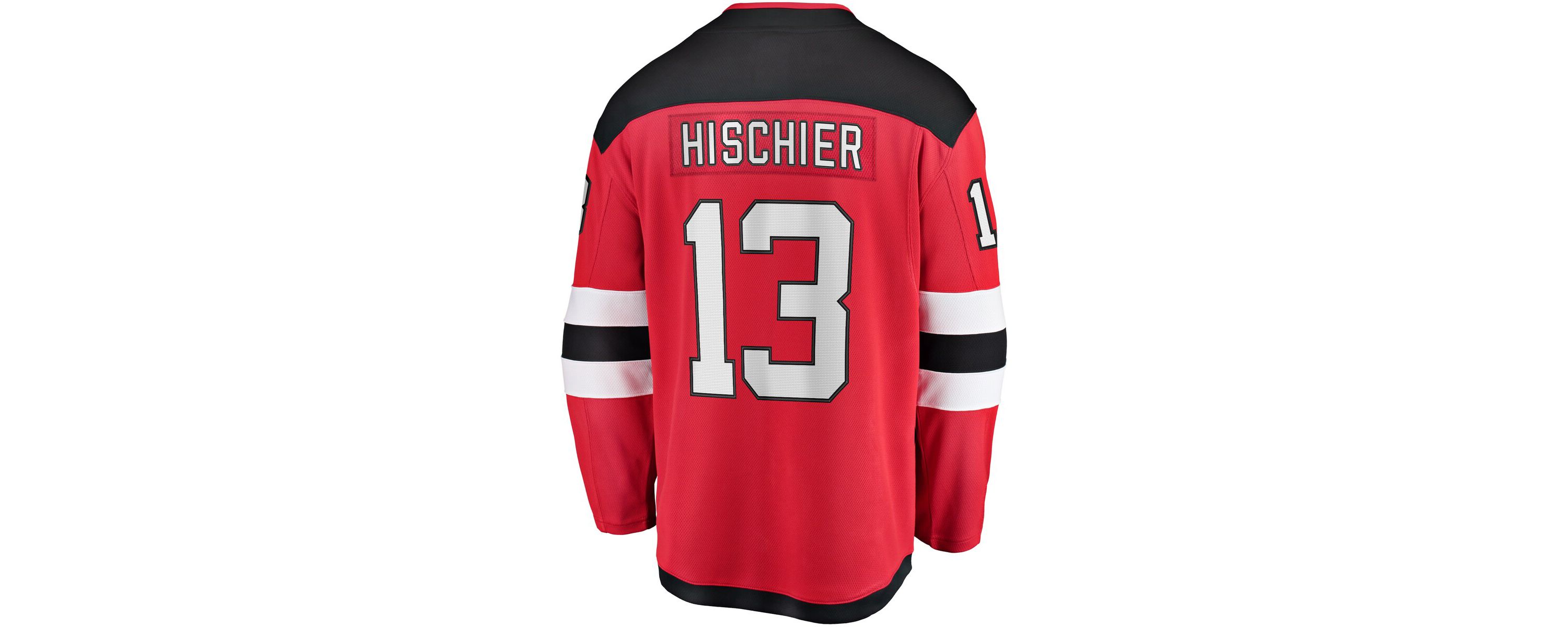 NHL Fanatics Nico Hischier New Jersey Devils Captain Patch Home Breakaway Jersey