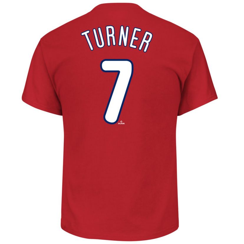MLB Fanatics Trea Turner Philadelphia Phillies Big & Tall Name & Number T-Shirt