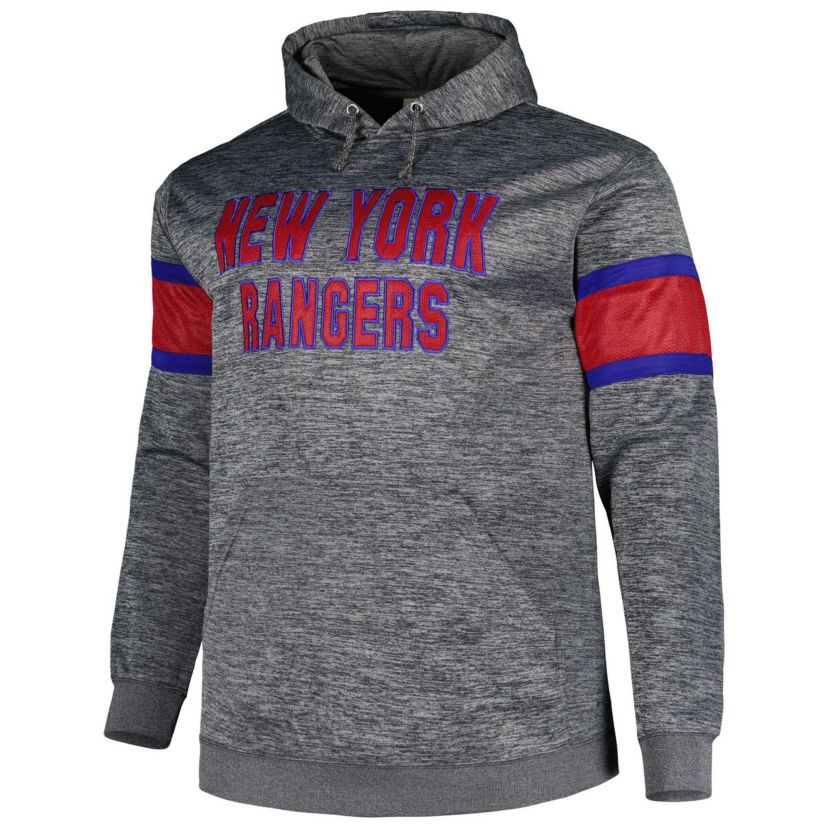 NHL New York Rangers Big & Tall Stripe Pullover Hoodie