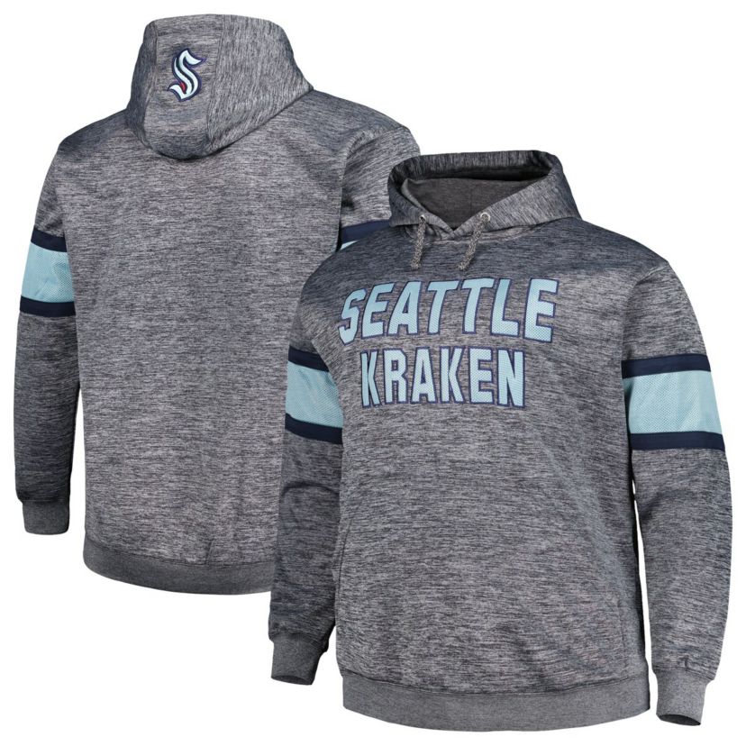 NHL Seattle Kraken Big & Tall Stripe Pullover Hoodie