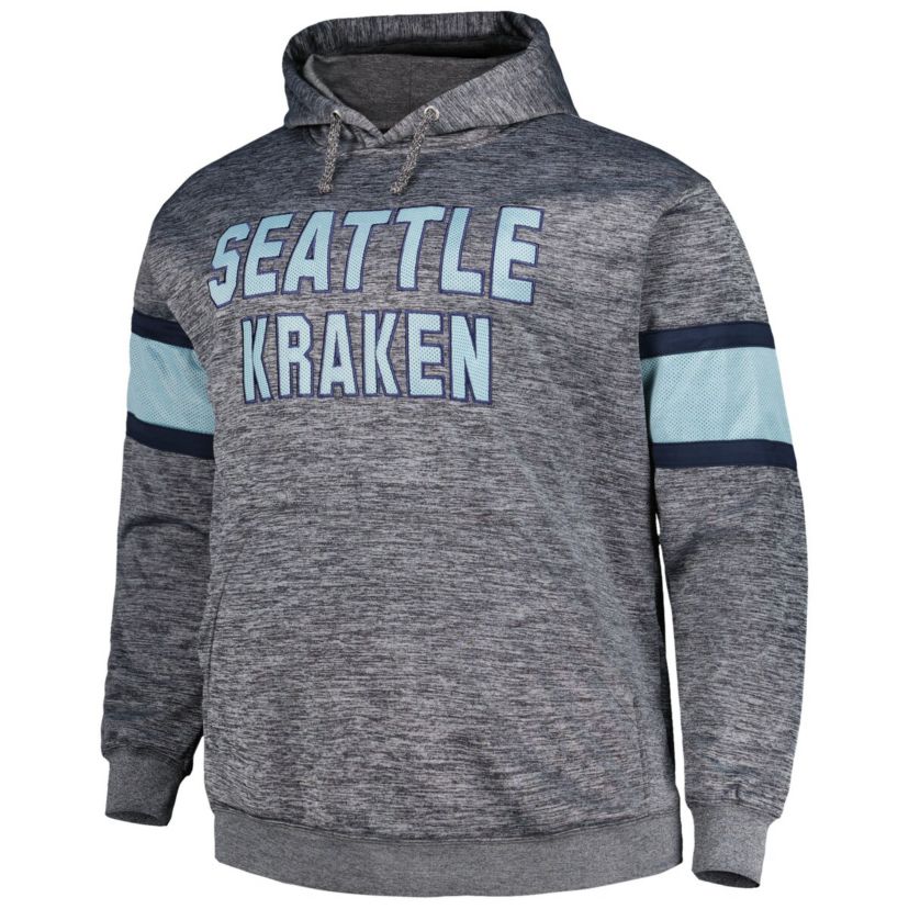 NHL Seattle Kraken Big & Tall Stripe Pullover Hoodie