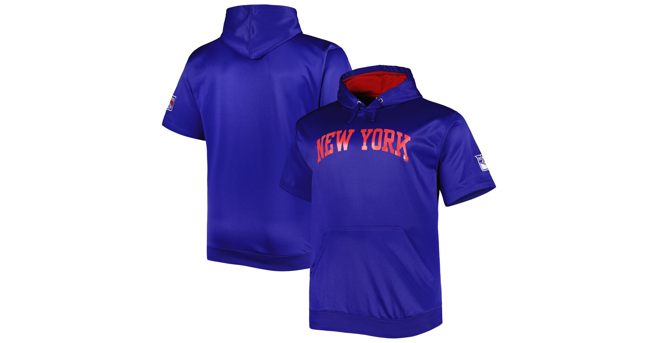 NHL New York Rangers Big & Tall Logo Short Sleeve Hoodie