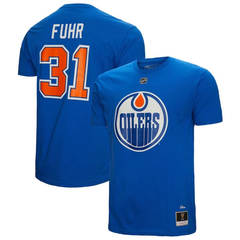 NHL Grant Fuhr Edmonton Oilers Name & Number T-Shirt