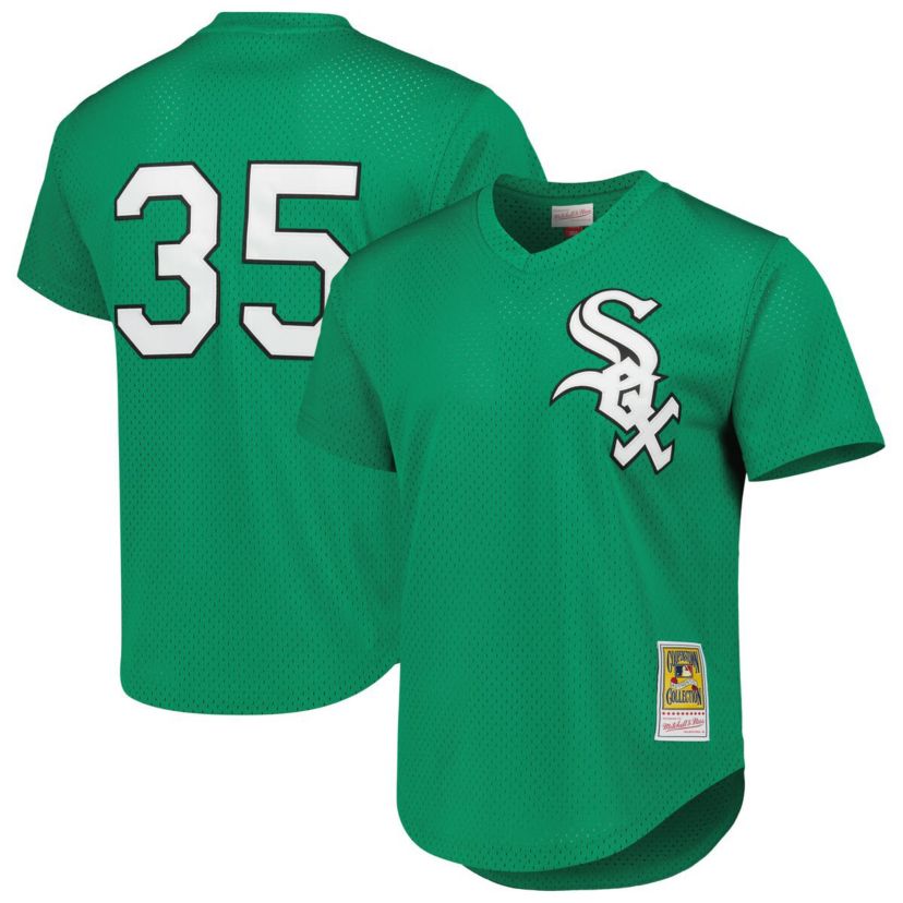 Chicago White Sox MLB Frank Thomas Chicago Sox Cooperstown Collection Authentic St. Patricks Day 1996 Batting Practice Jersey