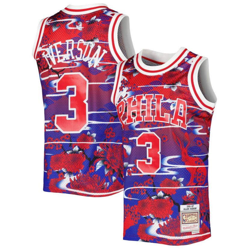 NBA Allen Iverson Philadelphia 76ers 1996/97 Hardwood Classics Lunar New Year Swingman Jersey