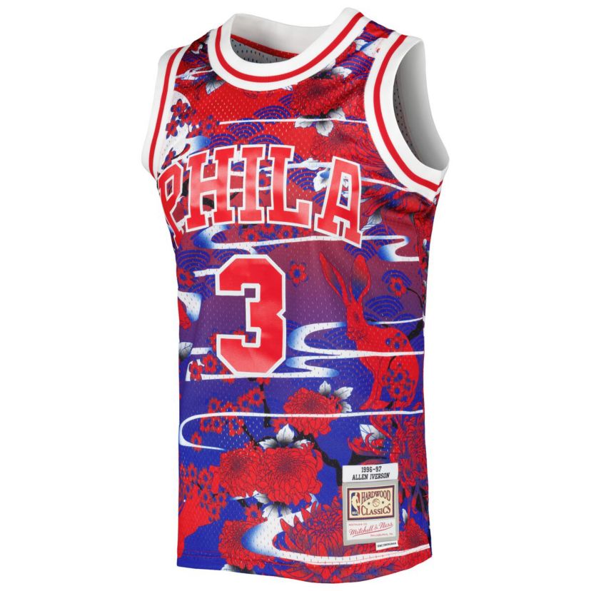NBA Allen Iverson Philadelphia 76ers 1996/97 Hardwood Classics Lunar New Year Swingman Jersey