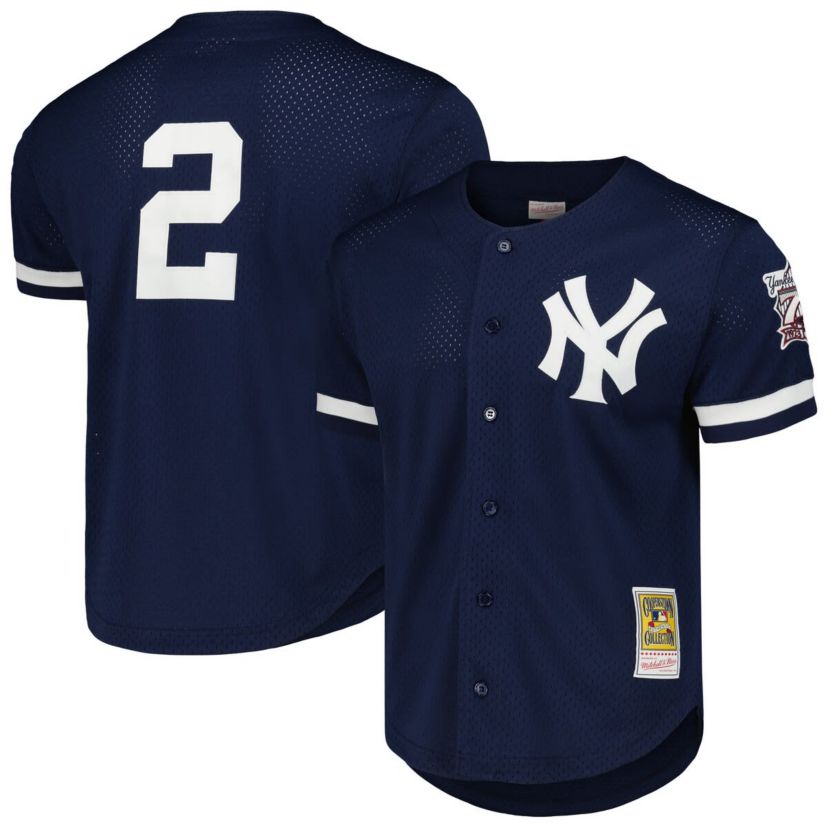 MLB Derek Jeter New York Yankees Cooperstown Collection Mesh Batting Practice Button-Up Jersey
