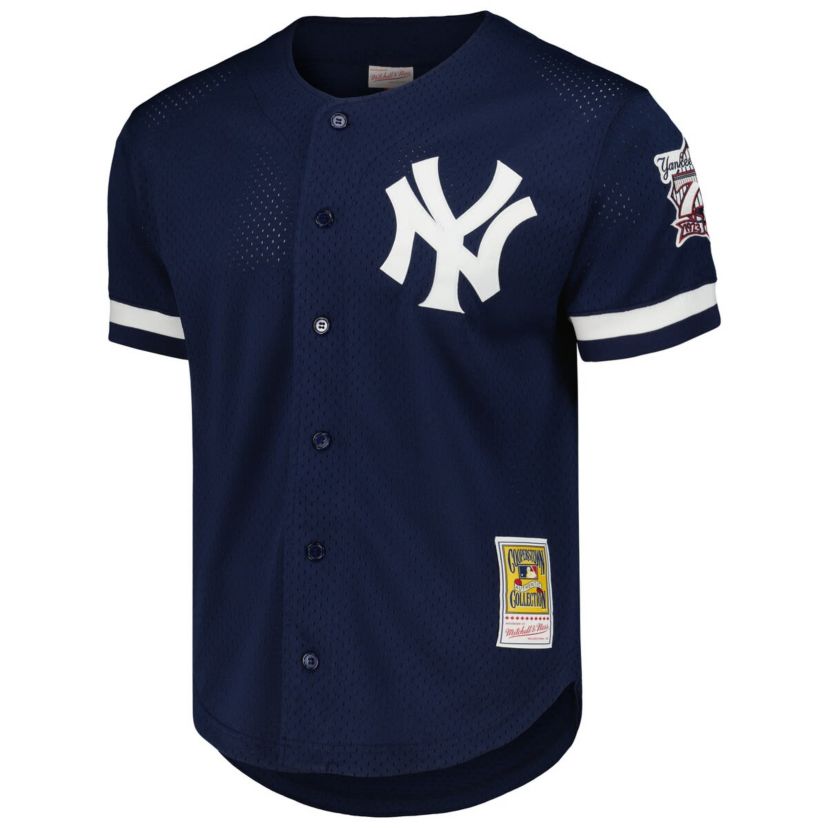 MLB Derek Jeter New York Yankees Cooperstown Collection Mesh Batting Practice Button-Up Jersey