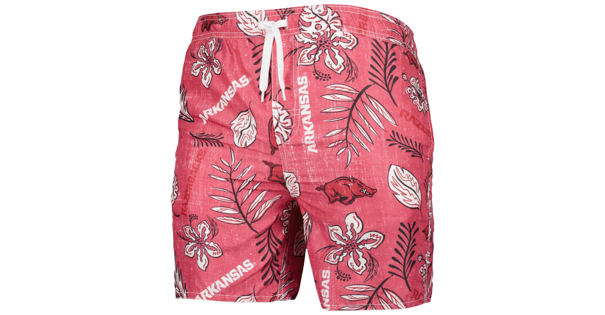 NCAA Arkansas Razorbacks Vintage Floral Swim Trunks