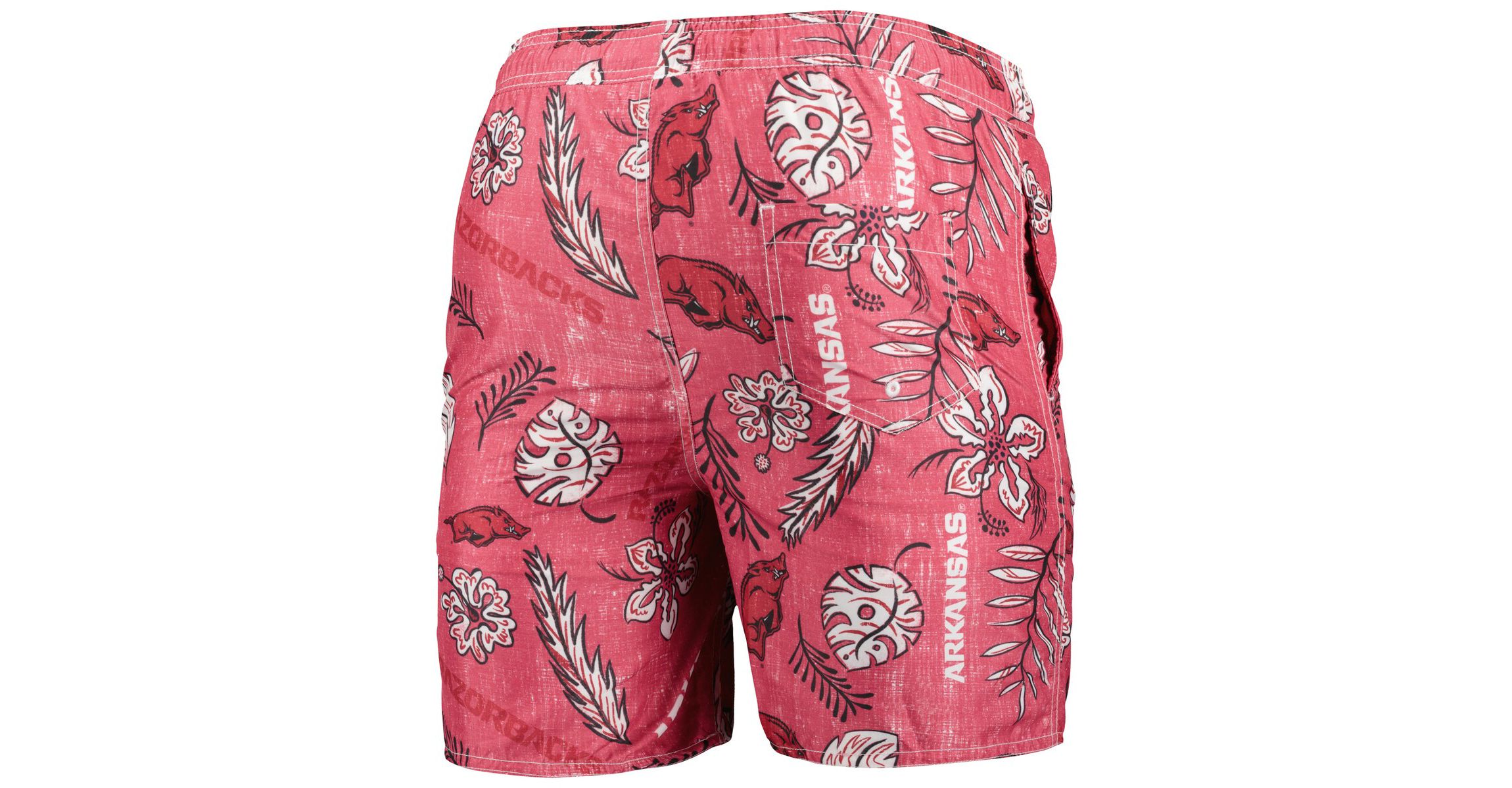 NCAA Arkansas Razorbacks Vintage Floral Swim Trunks