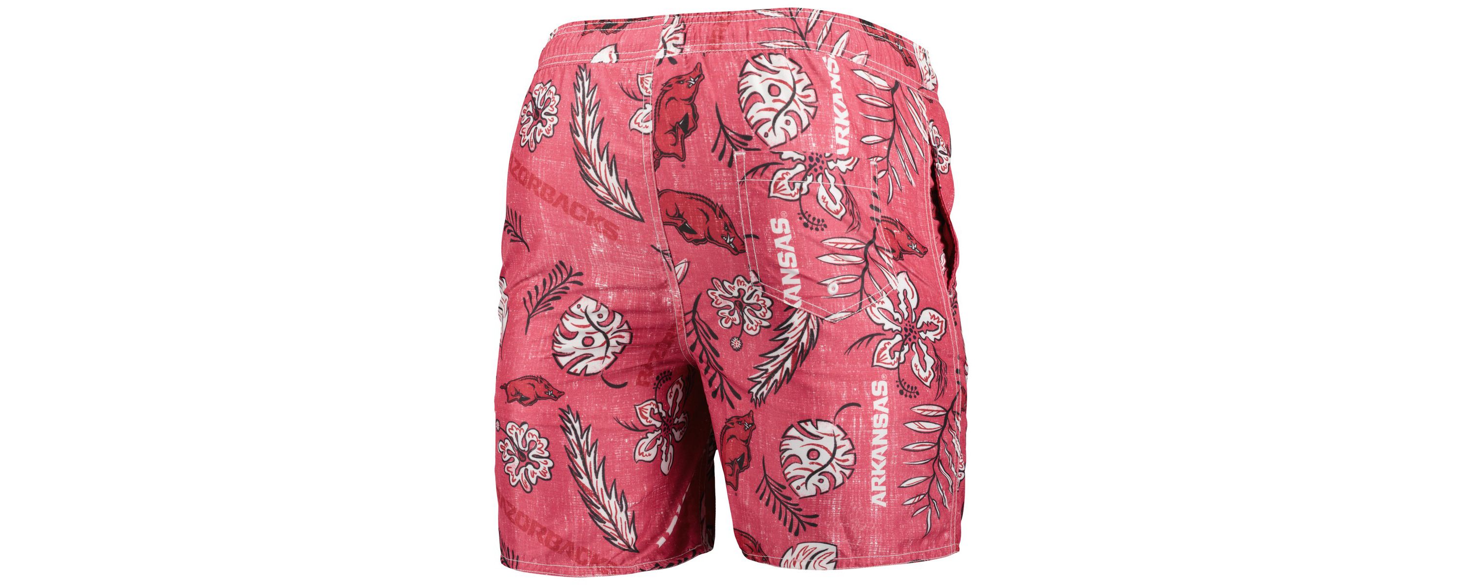 NCAA Arkansas Razorbacks Vintage Floral Swim Trunks