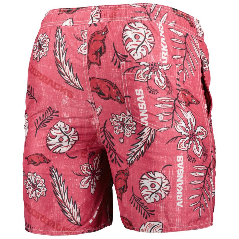 NCAA Arkansas Razorbacks Vintage Floral Swim Trunks