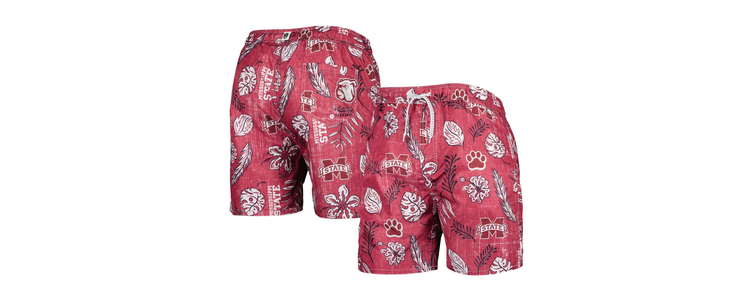 NCAA Mississippi State Bulldogs Vintage Floral Swim Trunks