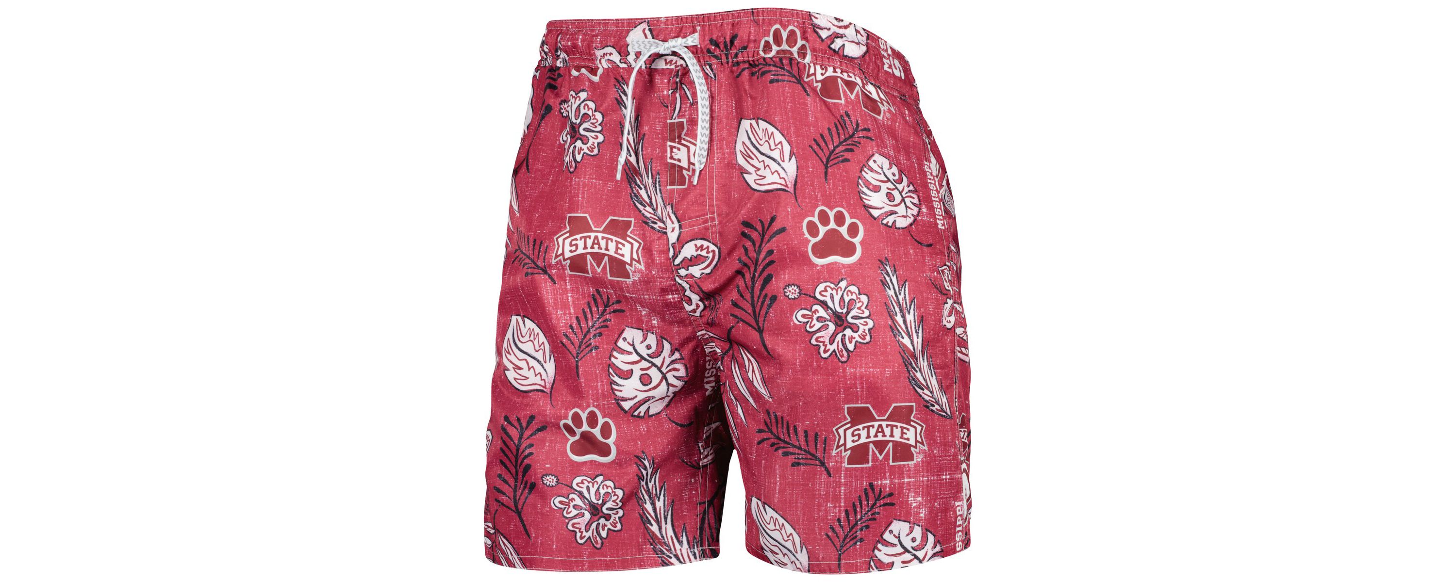 NCAA Mississippi State Bulldogs Vintage Floral Swim Trunks