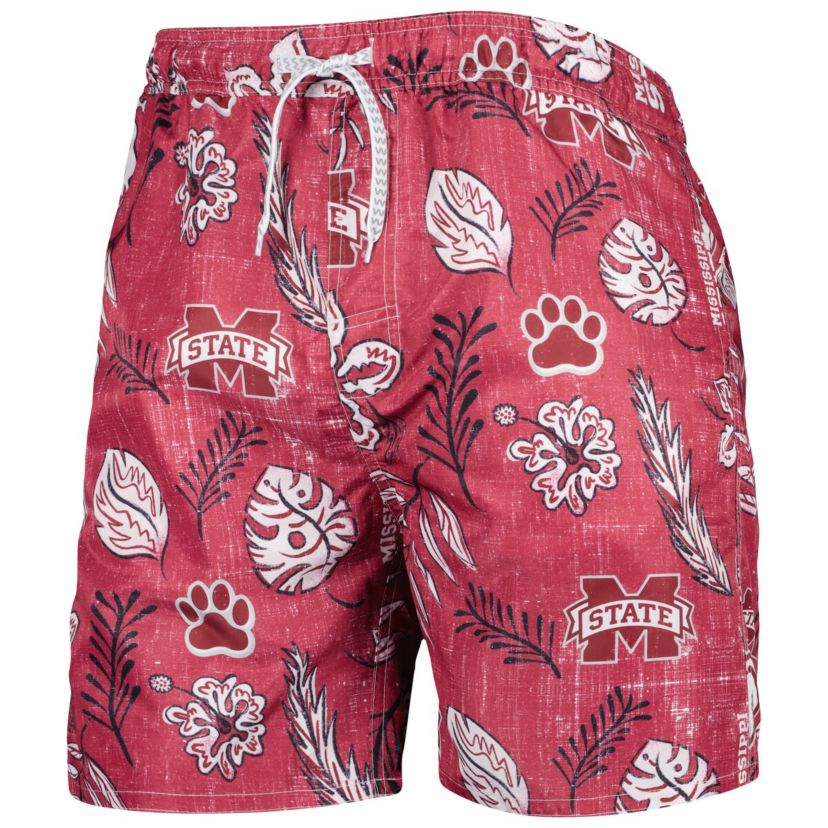 NCAA Mississippi State Bulldogs Vintage Floral Swim Trunks