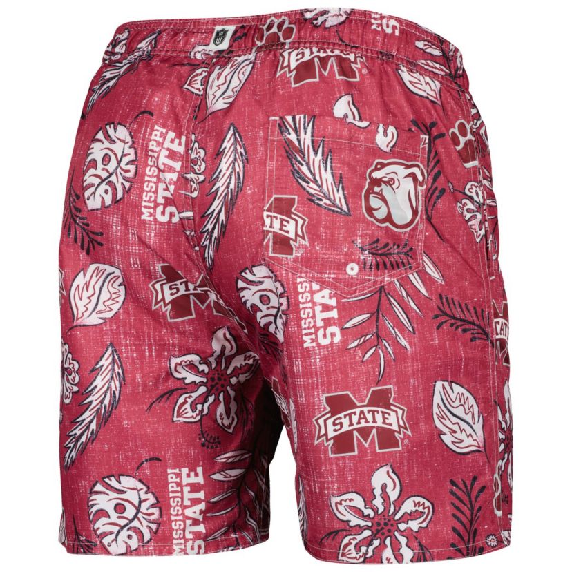 NCAA Mississippi State Bulldogs Vintage Floral Swim Trunks
