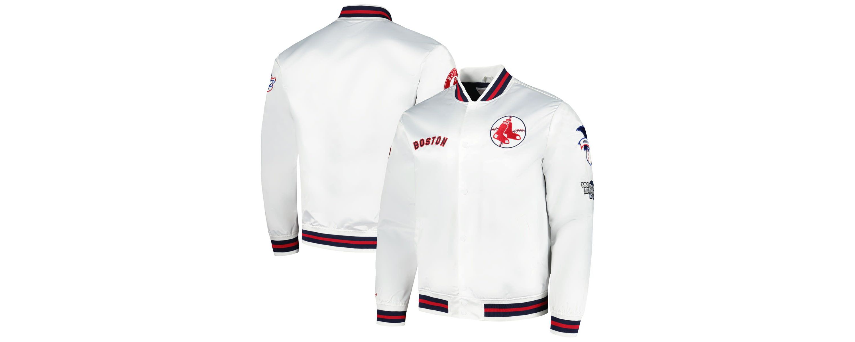 Boston Red Sox MLB Boston Sox City Collection Satin Full-Snap Varsity Jacket