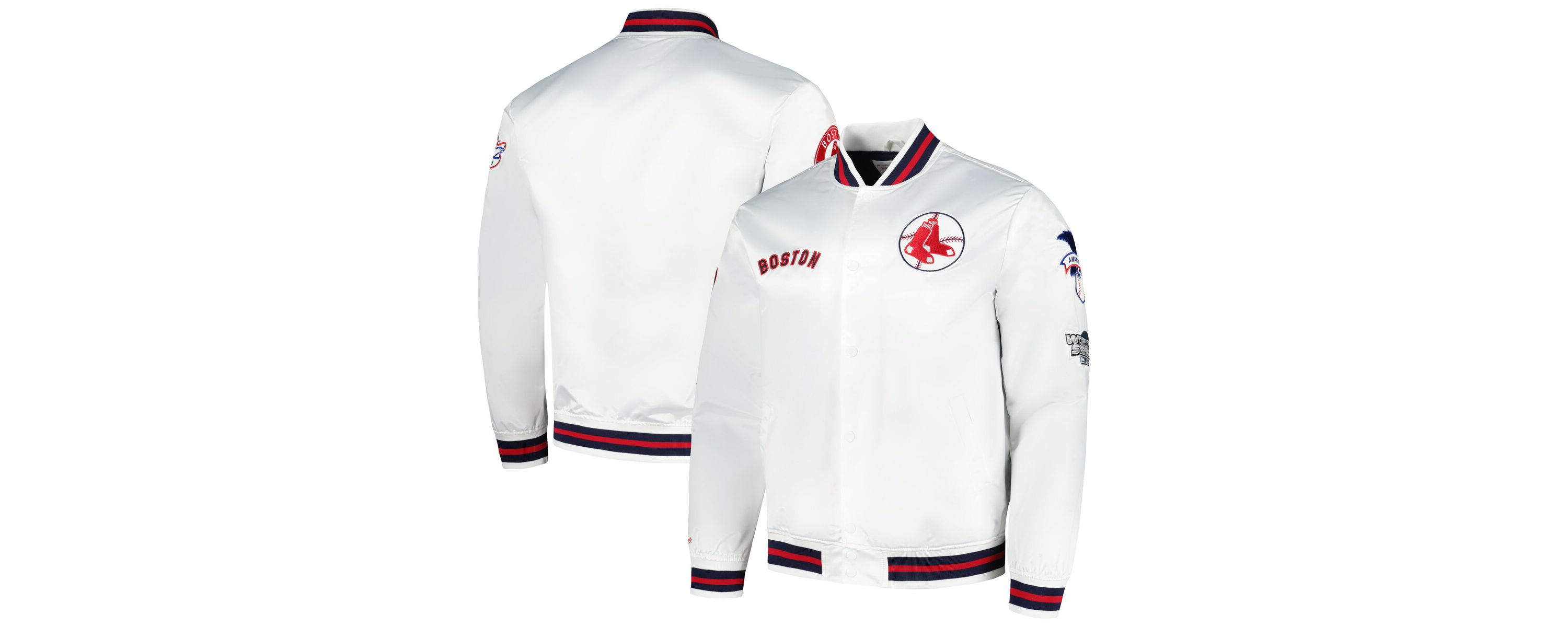 Boston Red Sox MLB Boston Sox City Collection Satin Full-Snap Varsity Jacket