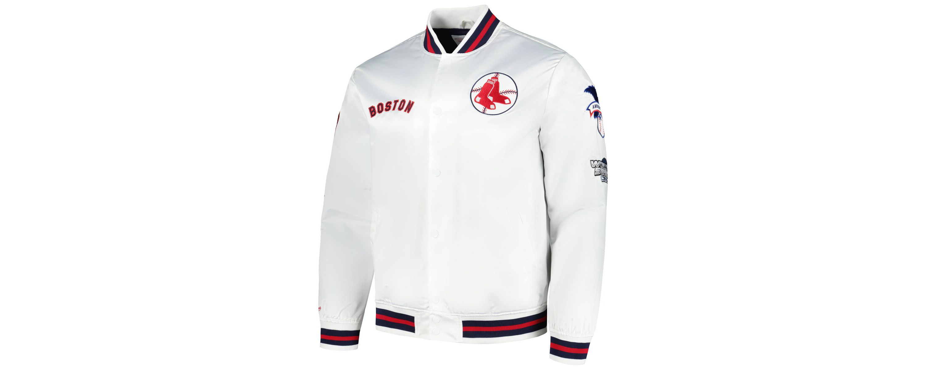 Boston Red Sox MLB Boston Sox City Collection Satin Full-Snap Varsity Jacket