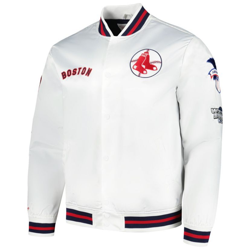 Boston Red Sox MLB Boston Sox City Collection Satin Full-Snap Varsity Jacket