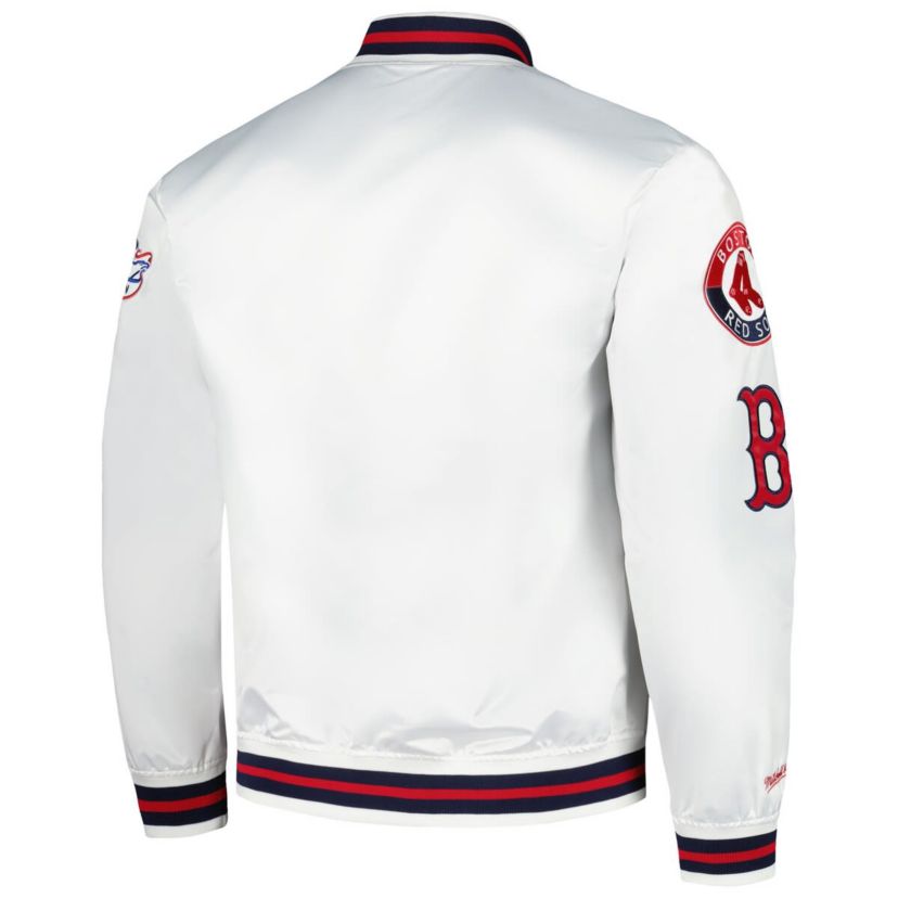 Boston Red Sox MLB Boston Sox City Collection Satin Full-Snap Varsity Jacket